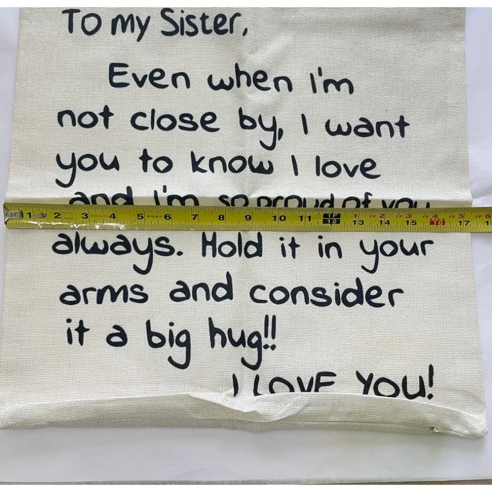 Sister Across the Miles I Love You Decorative Pillow Cover